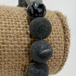 NWT Styled by Christa handmade black matte stretch bracelet